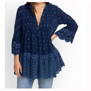 JOHNNY WAS manchengo tunic in blue night NWT